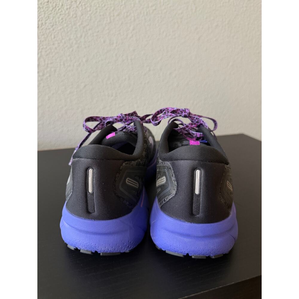 Brooks Ghost 14 Running Shoes Black Purple Leopard Print Women’s Size 11 - Picture 10 of 13